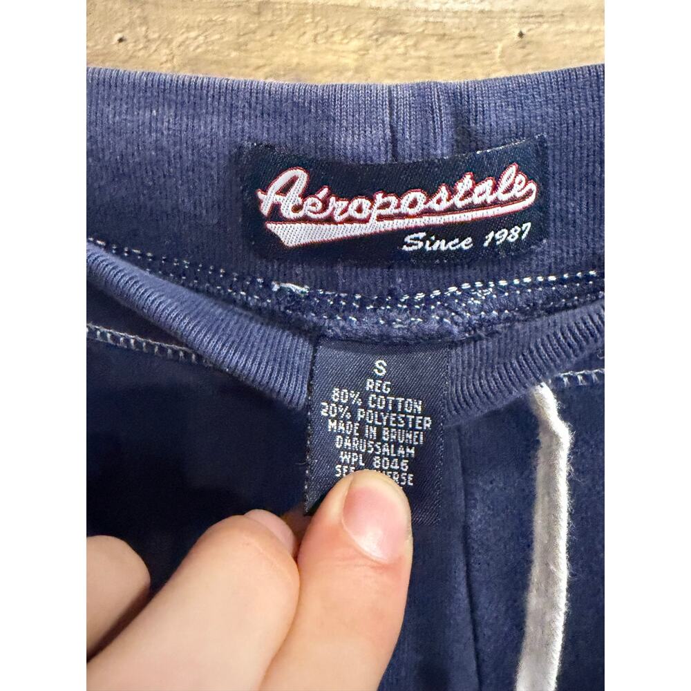 Vintage Y2K Aéropostale Navy Blue Monkey Graphic Flare Sweatpants - Size S - Picture 4 of 8